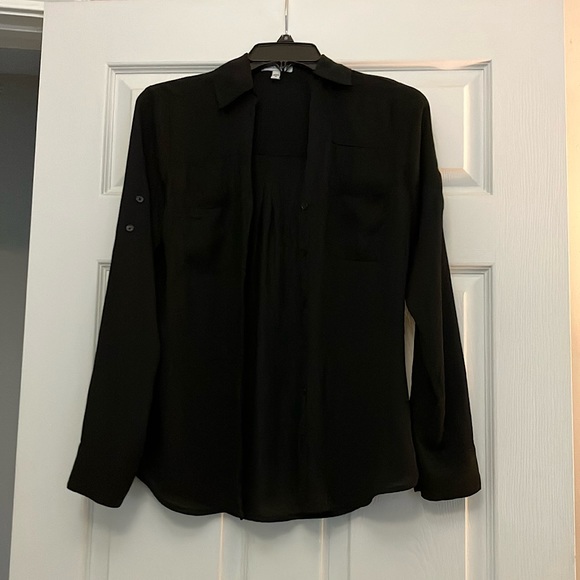 Sheer long sleeve Express Button Down - Picture 1 of 4